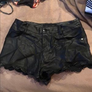 Leather shorts